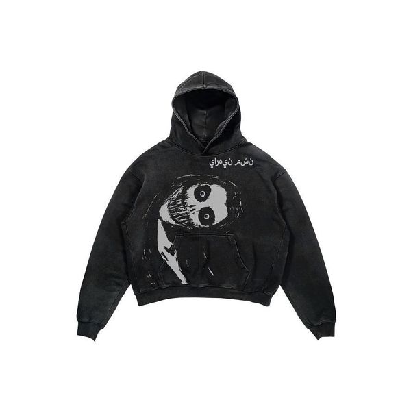 

men's hoodies sweatshirts gothic y2k printed hoodie for men and women harajuku retro ins loose couple jacket hooded sweatshirt long sle, Black