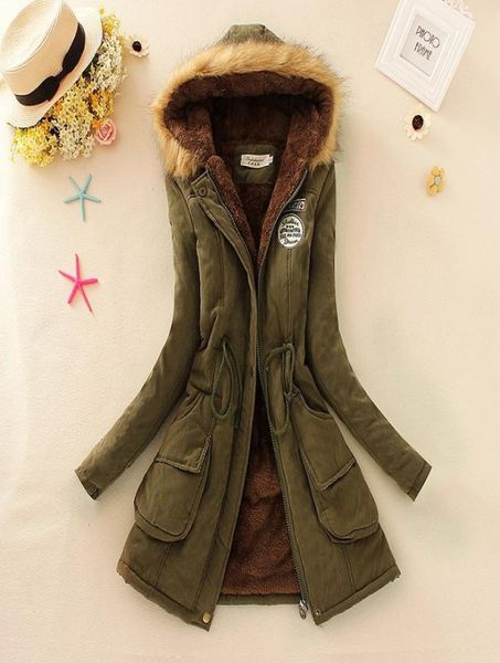 

whole2015 long parkas female women winter down coat thickening cotton winter women jacket hooded coat outwear parkas for wome1027788, Black