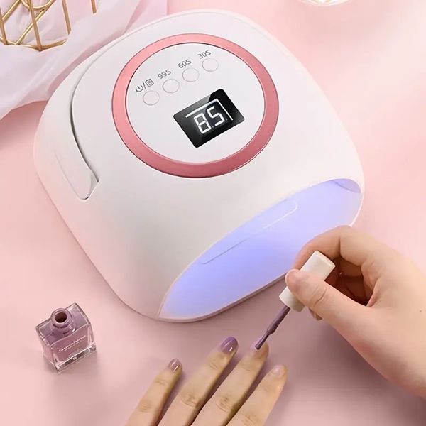 

72w wireless uv led nail dryer - professional fast nail polish curling lamp with portable handle - rechargeable gel nail lights for home & s