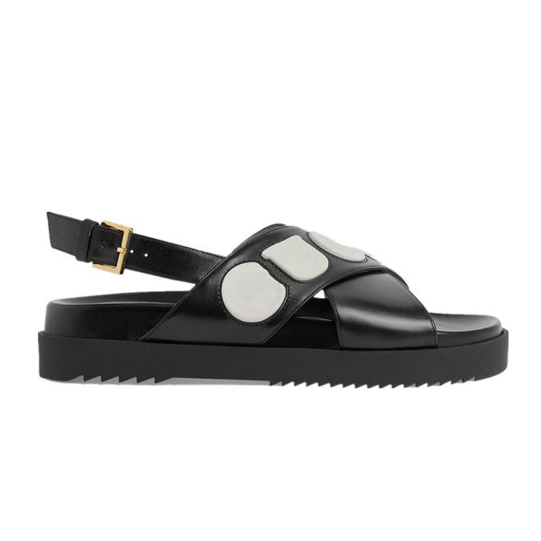 

designer slide letter mens womens sandals metal texture gold white black blue green leather flat bottom cross back lace up slippers 35-45
