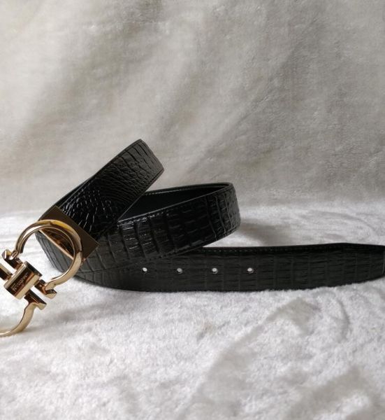 

smooth leather belt luxury belts designer for men big buckle new lychee grain 3.3cm male chastity fashion mens wholesale, Black;brown