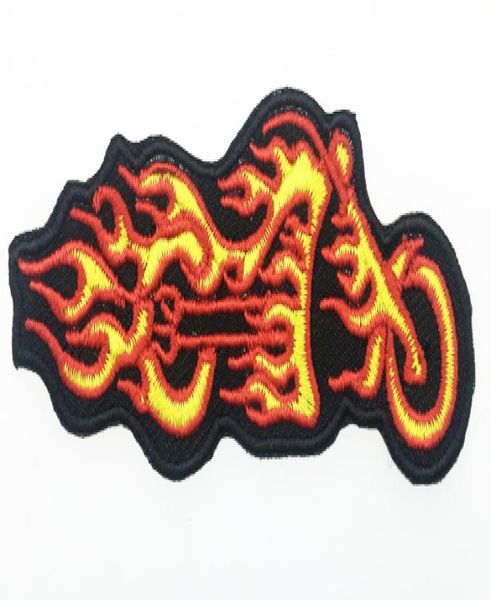 

fire motor embroidery iron on vest patch sew on any garment badge leather rider emblem 4quot whole patch 1541614, Black