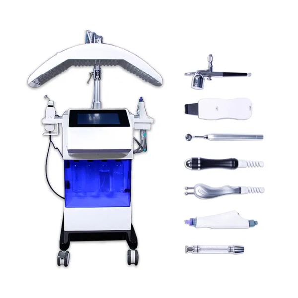 

2023 hydrafacial dermabrasion oxygen facial 8 in 1 beauty equipment deep cleaning spa nursing system pdt led ultrasonic moisturizing hydrode, Black;white