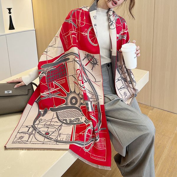 

2023 new women man designer scarf fashion brand cashmere scarves for winter womens and mens long wraps christmas gift 190x65cm, Blue;gray