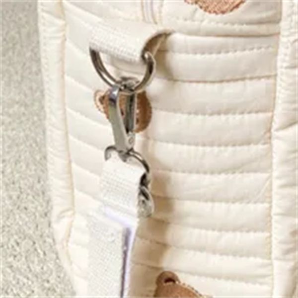 

large-capacity mommy baby bag multi-functional storage bag korea cartoon embroidery diaper stroller crossbody shoulder bag a5, Black