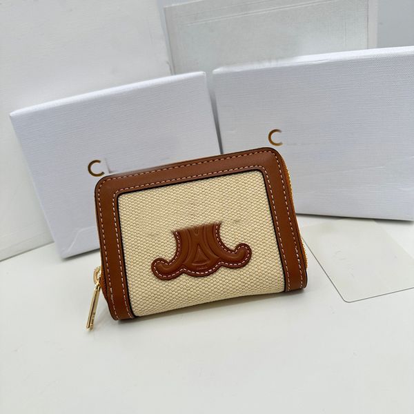 

fashion designer leather wallets luxury short triomphe cuir credit card holder purse bags highs quality women of zippy coin purses with orig, Red;black