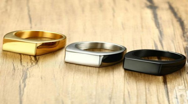 

simple fashion alloy smooth ring gold silver and black 3 color optional content can be customized2761461, Golden;silver