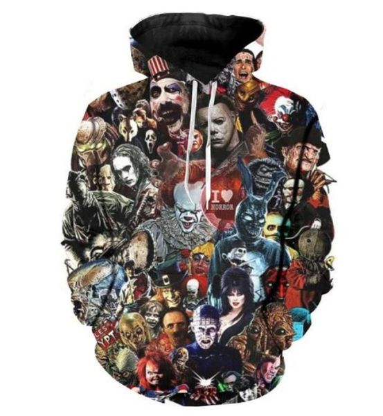 

hoodie freddy jason murderers horror movies 3d print hoodies mens sweatshirt casual streetwear style tracksuit pullovers ou6060775, Black