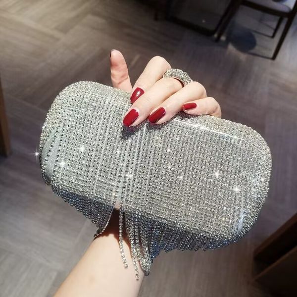 

tassel rhinestone women's bag evening dress banquet hand set diamond girl texture hand dinner bag