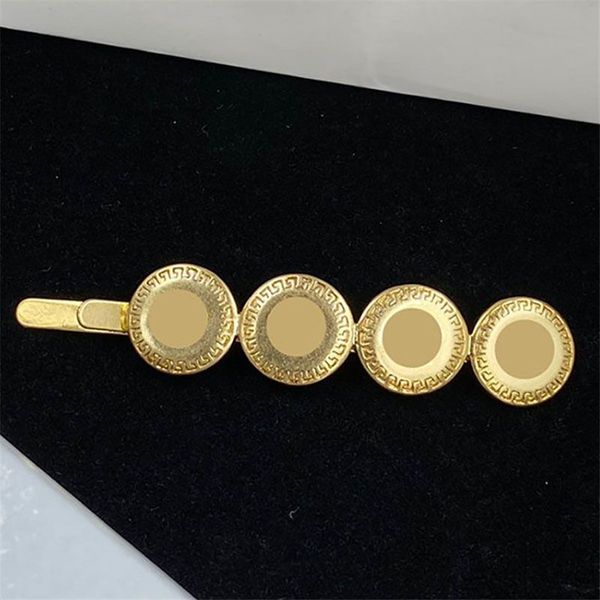 

multiple discs hair clips women regular delicate lines surround barrettes lady classical advanced hair jewelry, Golden;silver