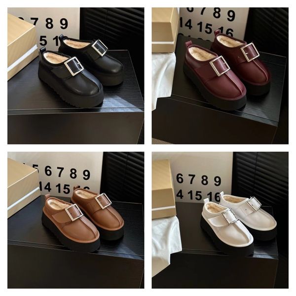 

new designer boots tasman slippers chestnut fur slides winter boots fashion ladies tazz platform women men fur slippers classic ultra mini s, Black