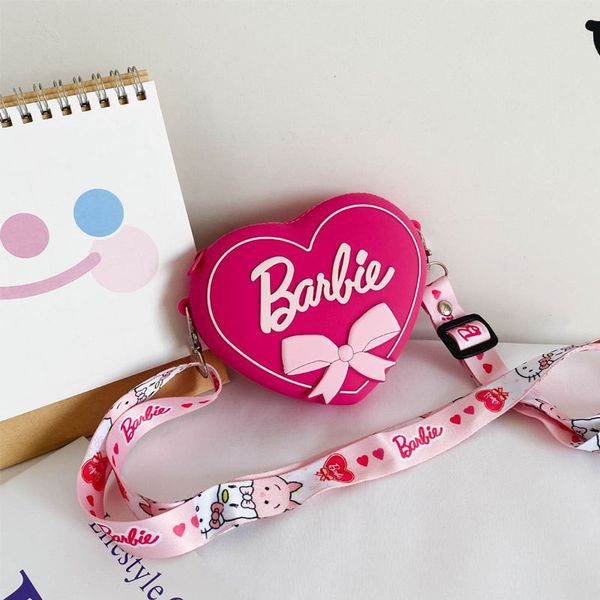

keychains transparent environmentally friendly silicone cartoon cute love bag handbag cross shoulder zero wallet, Silver