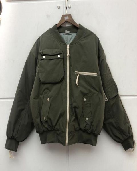 

varsity jacket men women classic fit coats multipocket zip bomber jacket clothes3864772, Black;brown