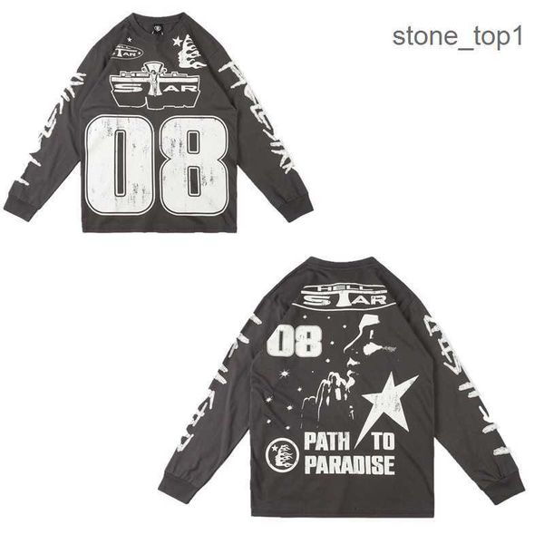 

hellstar hoodie men shark graphic tee pullover letter print long sleeve jumper with pocket mens womens clothing fashion cortiez hoodies tra, Black