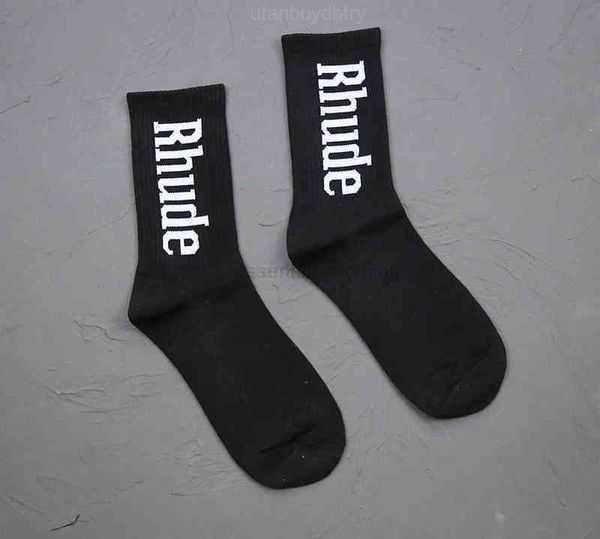 

rhude socks men's socks rhude hombre for men funny bandhnu summer spring middle tube coconut tree casual short high street print man 1, Black