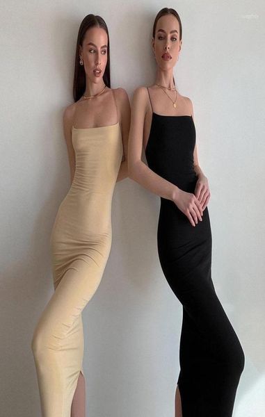 

casual dresses fashion 2022 summer women39s skims dress suspender solid color peach hips slim fit split dresscasual6334634, Black;gray