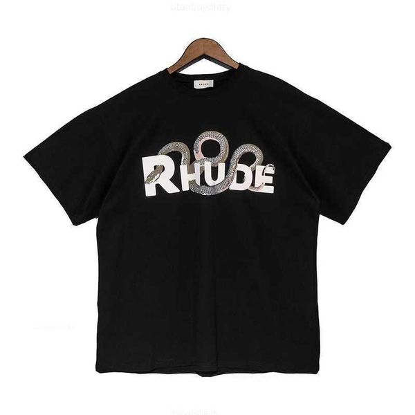 

rhude black short sleeve t-shirt rhude high street retro horse california street view print t-shirt short sleeve t-shirt, White;black