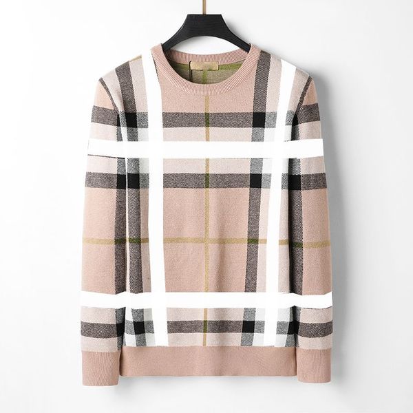 

brand designers design fashionable men sweaters 100% cotton leisure long classic luxury plaid pullover a variety of styles and women's, White;black