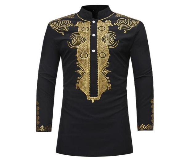 

new 2020 dashiki fashion african traditional printed rich bazin men long sleeve africa clothing thobe dress for man shirt7696156, Red