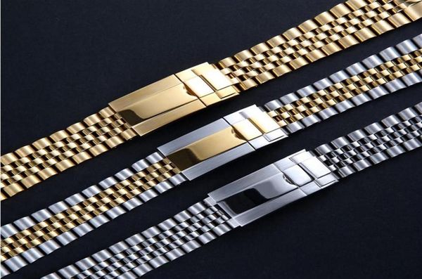 

watchband 20mm watch band strap 316l stainless steel bracelet curved end silver watch accessories suitable for gmt datejust watche4177430, Black;brown