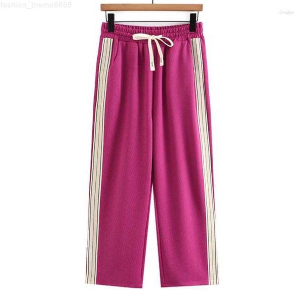 

pants plus size wide leg women clothing elastic ice slit jacquard straight bottoms curve ankle length trousers summer 2023, Black