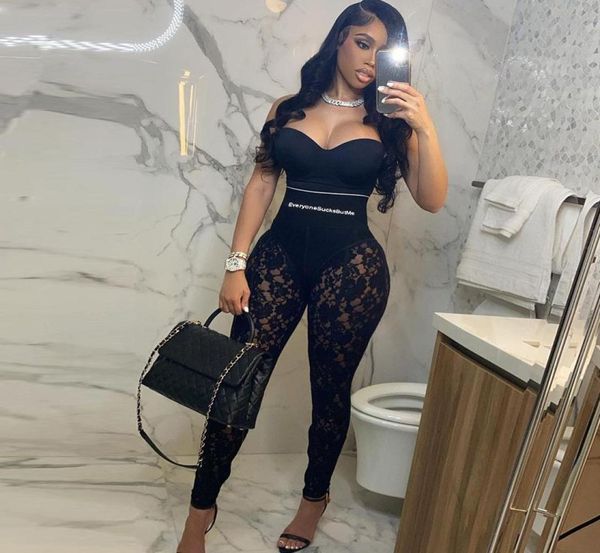 

women039s leggings 2021 summer lace hollow tight pants with buttocks and feet2620585, Black