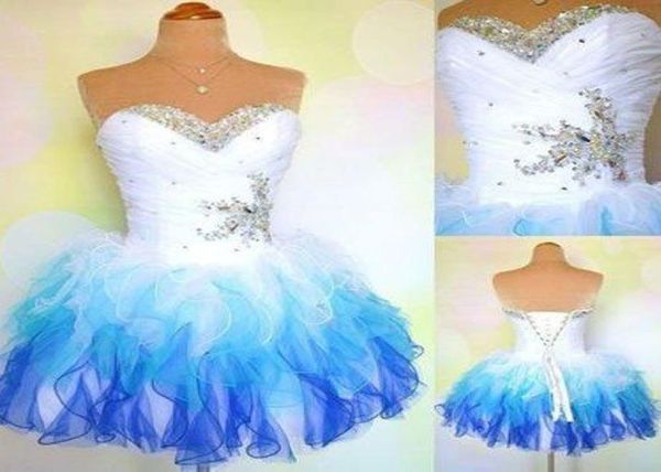 

ombre special design homecoming dresses sweetheart beaded prom dresses layers back laceup custom made ball gown party dress for b7029299, Blue;pink