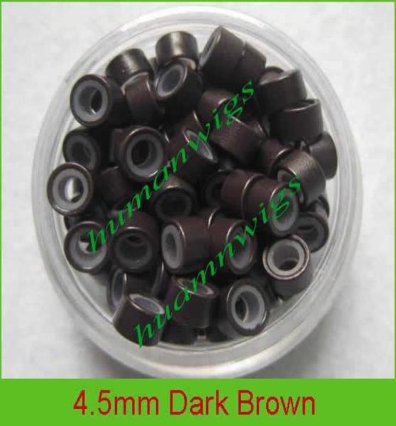 

45mm silicone micro ring links for hair extensionshair extension tools5000pcs mix color2367024, Black