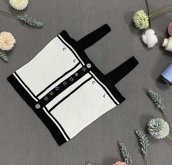 

anagram-embroidered women tanks camis cotton-blend tank two c letters designer skirts yoga suit channel dress bra vest ladies solid336, White