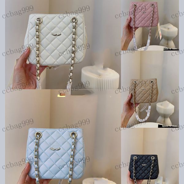 

23p womens mini shoulder bag leather quilted diamond hardware metal buckle small bucket bags designer matelasse chain luxury handbag multi c