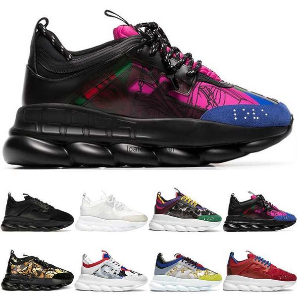 

designers luxurys shoes casual platform chain reaction black multi white brown orange blue red cherry animalier mens womens sports sneakers