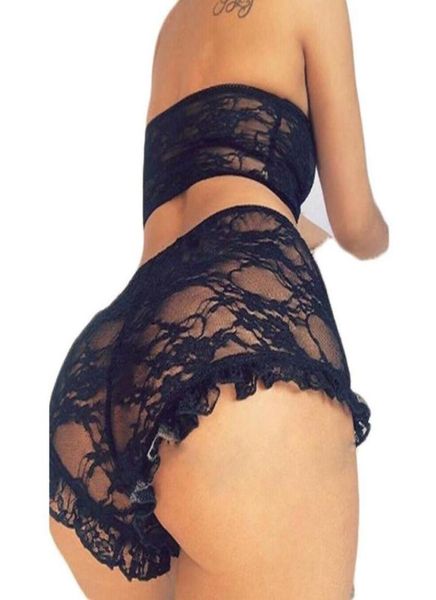 

full lace floral bra underwear set perspective female plus size lingerie feminina high rise ruffled ropa interior rs8086942236874129, Red;black