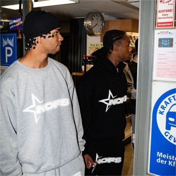 

men's hoodies sweatshirts y2k pullover harajuku women's nofs letter graphic printing oversized hoodie sweatshirt punk rock gothic, Black