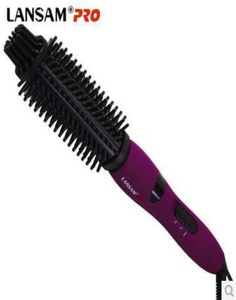 

lansam ls8130 pro purple tourmaline ceramic hair curling iron styling brush5407770