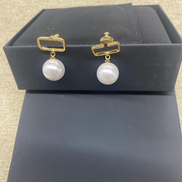 

18k gold plated designer earring geometric round ball women pearl earring wedding party gift, Golden;silver