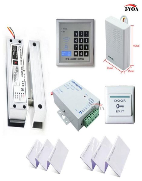 

rfid access control system kit frameless glass door setelectric bolt lockid card keytabpower supplyexit buttondoorbell2795156