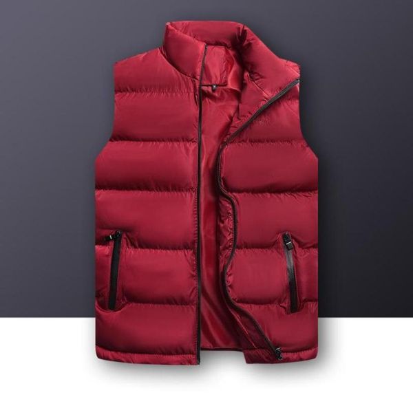 

men vest mens jacket zipper sleeveless vest winter fashion quality outwear male cottonpadded men039s men thicken waistcoats1226785, Black;white