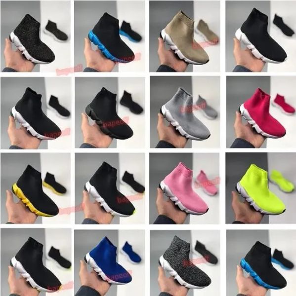 

toddler shoe paris speed triple-s boy girl youth childrens socks shoes sneakers vintage casual black white red boots platform stre'&#03