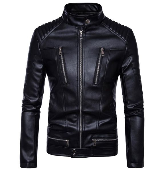 

mens leather jackets bomber jackets fashion men faux leather overcoat motorcycle cowboy jacket punk thick coats mens clothing1193904, Black