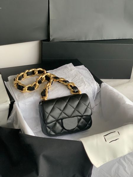 

10a super original quality 17cm women chain lambskin shoulder bag luxurys designers cf flap bag classic fashion crossbody plaid hangbag lady