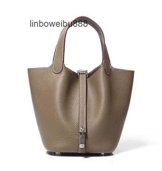 

aherbag women totes picotin women's luxury bags h family leather vegetable basket children tc layer cow leather bucket bag senior porta