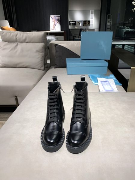 

designer martin desert boot high heels ankle boots women leather boots vintage print jacquard textile classic platform flat 0809, Black