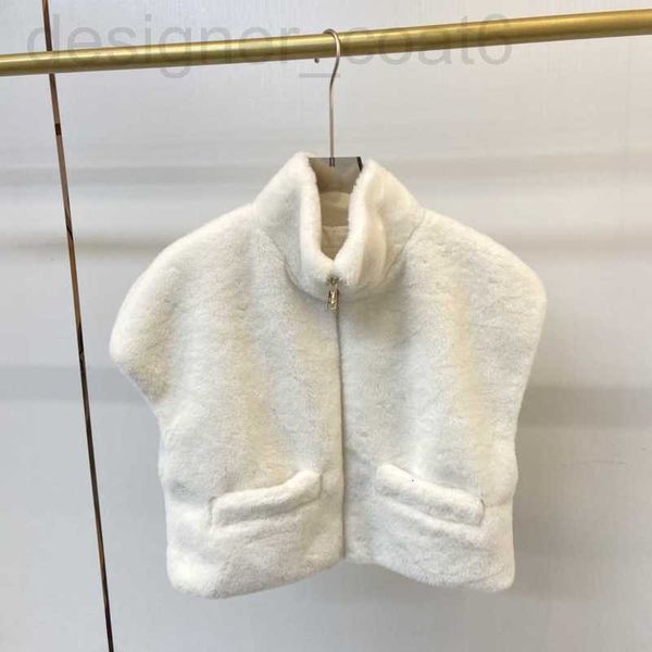 

women's vests designer pr * a fashion brand correct edition autumn new pure white fur short vest slim fit temperament 7xiu, Black;white