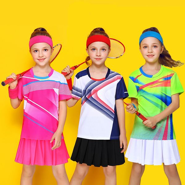 

other sporting goods sports girls badminton short sleeve suits tennis shirt skirt built-in shorts kids ping pong kits children volleyball je