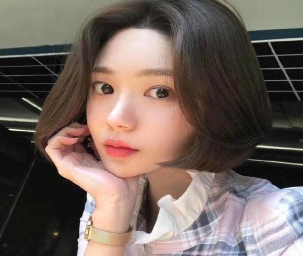 

temperament fashion soft sister wig wigs girls factory direct short hair wig55505017378447, Black