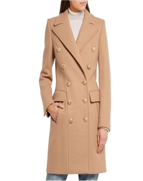 

new winter womens wool coats elegant doublebreasted style camel black medium long versatile wool coat women039s clothing4905550