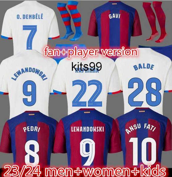 

22 23 24 lewandowski gavi barcelonas soccer jerseys pedri rosalia r. araujo dembele kit 2023 2024 camisetas raphinha football shirt men wome, Black;yellow
