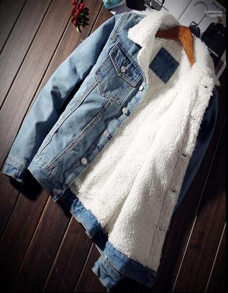 

men039s jackets 2022 winter mens denim fashion men fleece thick warm jeans jacket casual slim outwear windbreaker cowboy coats 2147889, Black;brown