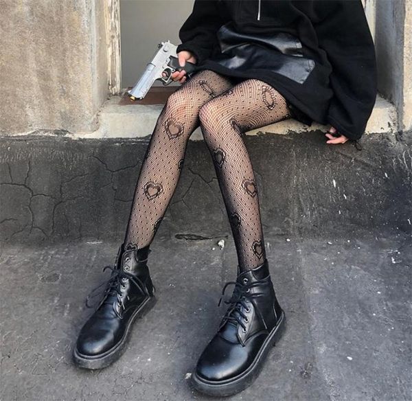 

women black heart dot jacquard fishnet pantyhose gothic punk hollow out mesh seethrough tights stockings lingerie socks hosiery8191563, Black;white