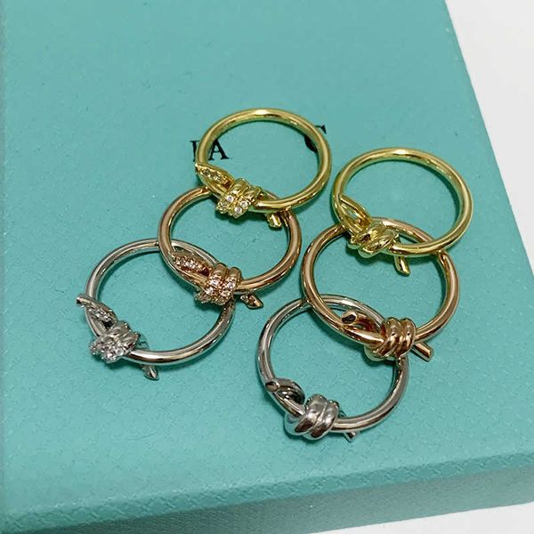 

high-end s925 silver valley ailing same style ring knot rose gold high level design pair ltsw